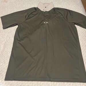 Oakley Regular Fit Center Logo Green White Polo Shirt Size XL